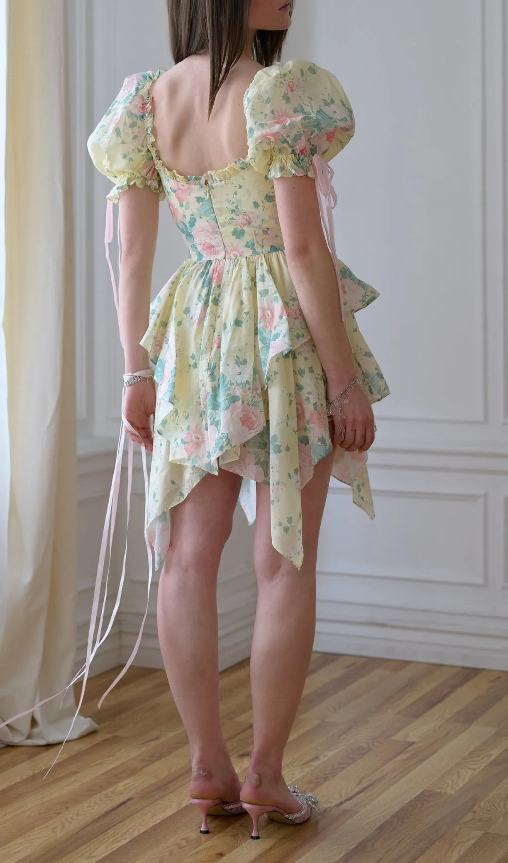 IRREGULAR LACE-UP MINI DRESS Gloria Lanvin