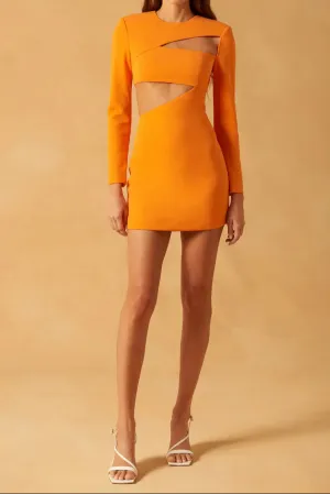 Ivanna Bonded Crepe Mini dress in orange Gloria Lanvin