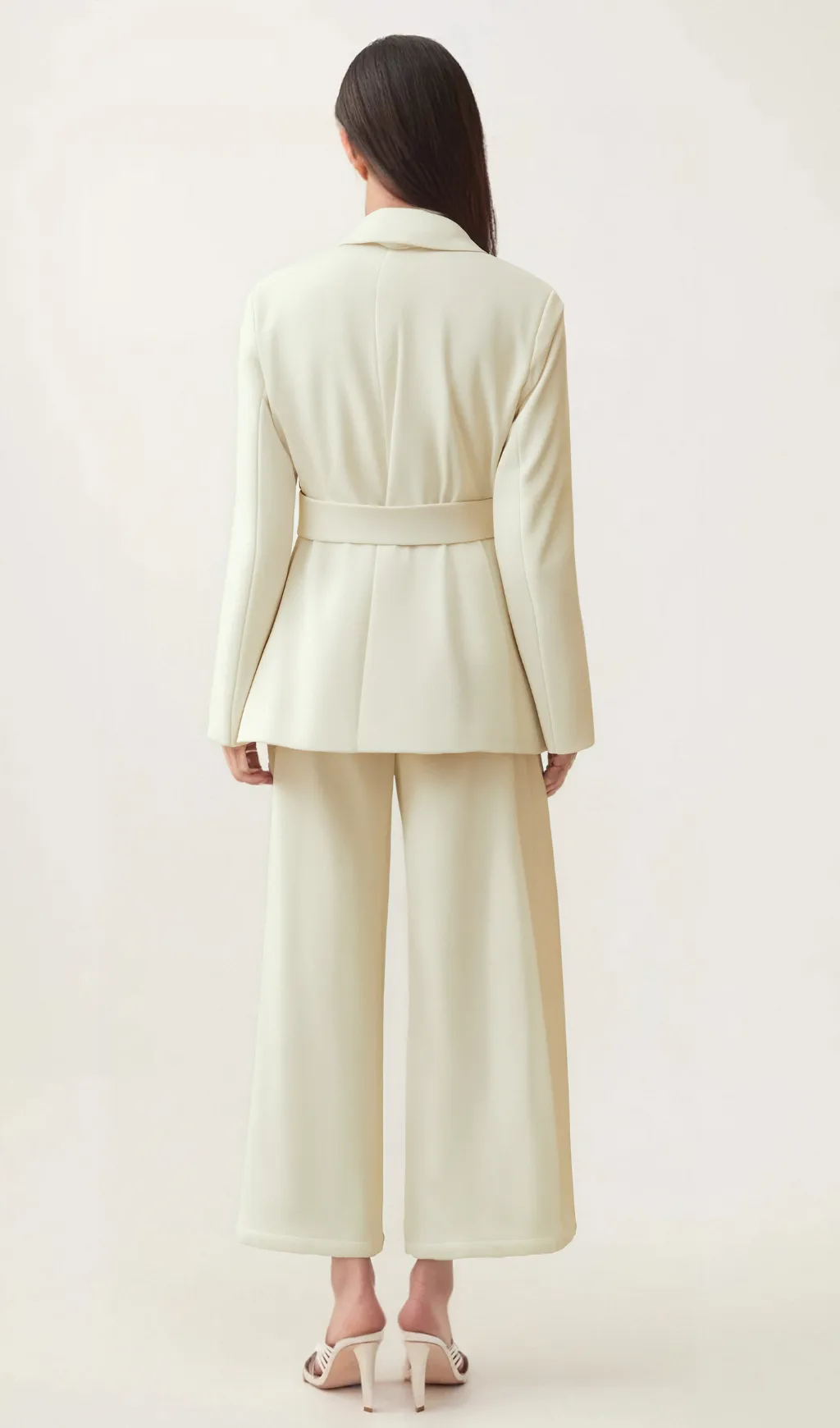 Jasmine white neck-tie wrapped blazer Gloria Lanvin