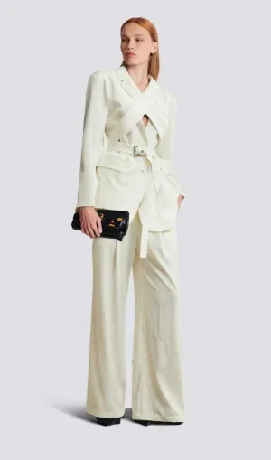 Jasmine white neck-tie wrapped blazer Gloria Lanvin