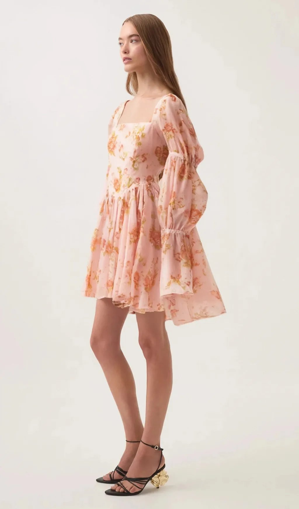 Jeanne pink floral-print pleated mini dress Gloria Lanvin