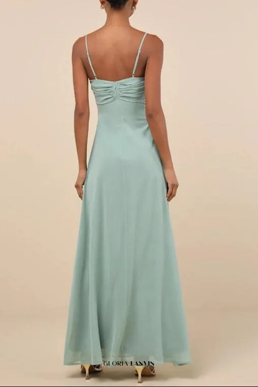 Jelena Sage Pleated Sleeveless Maxi Dress Gloria Lanvin