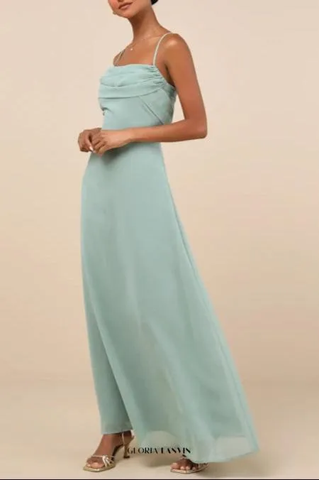 Jelena Sage Pleated Sleeveless Maxi Dress Gloria Lanvin