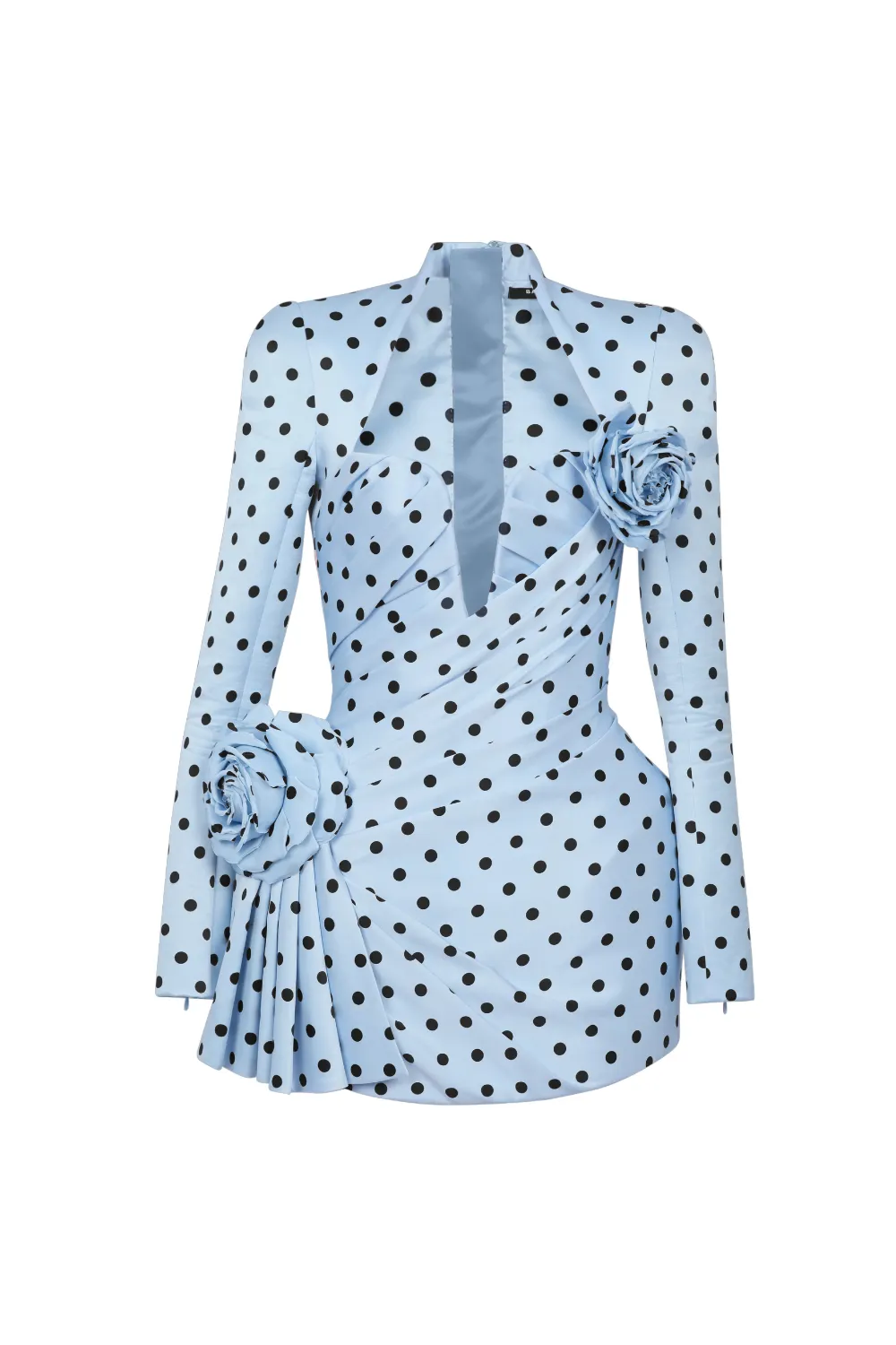 jenny Polka Dots Satin Mini Dress in Blue Gloria Lanvin