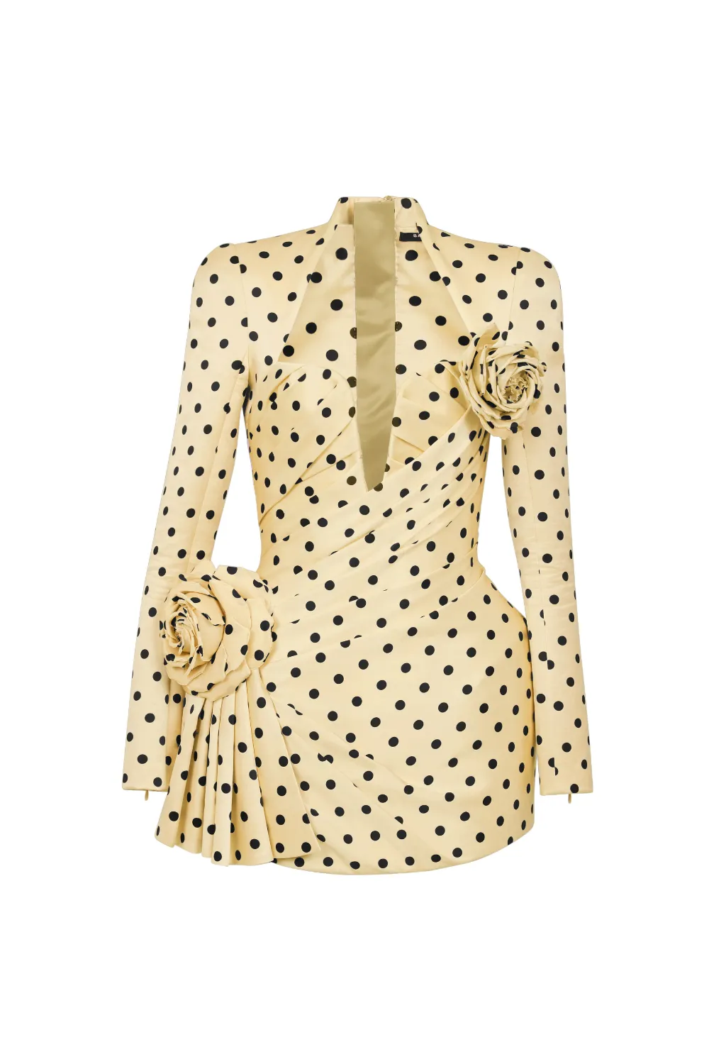 jenny Polka Dots Satin Mini Dress in Yellow Gloria Lanvin