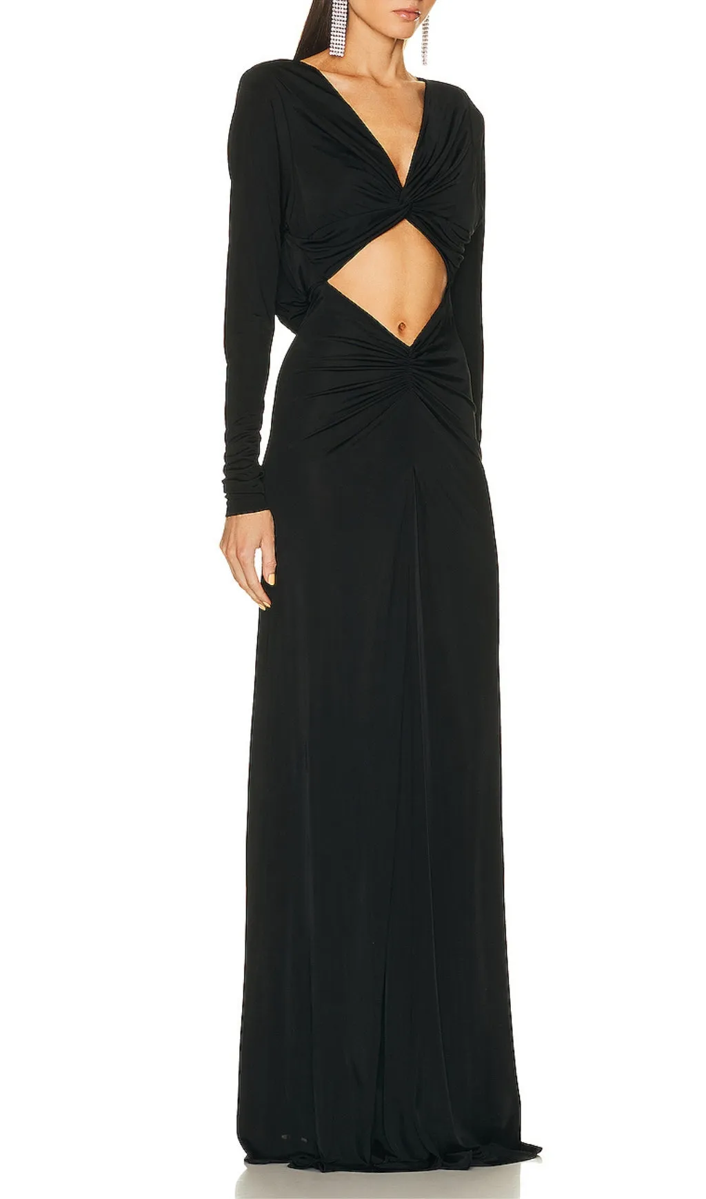 JERSEY CUT OUT MAXI DRESS IN BLACK Gloria Lanvin