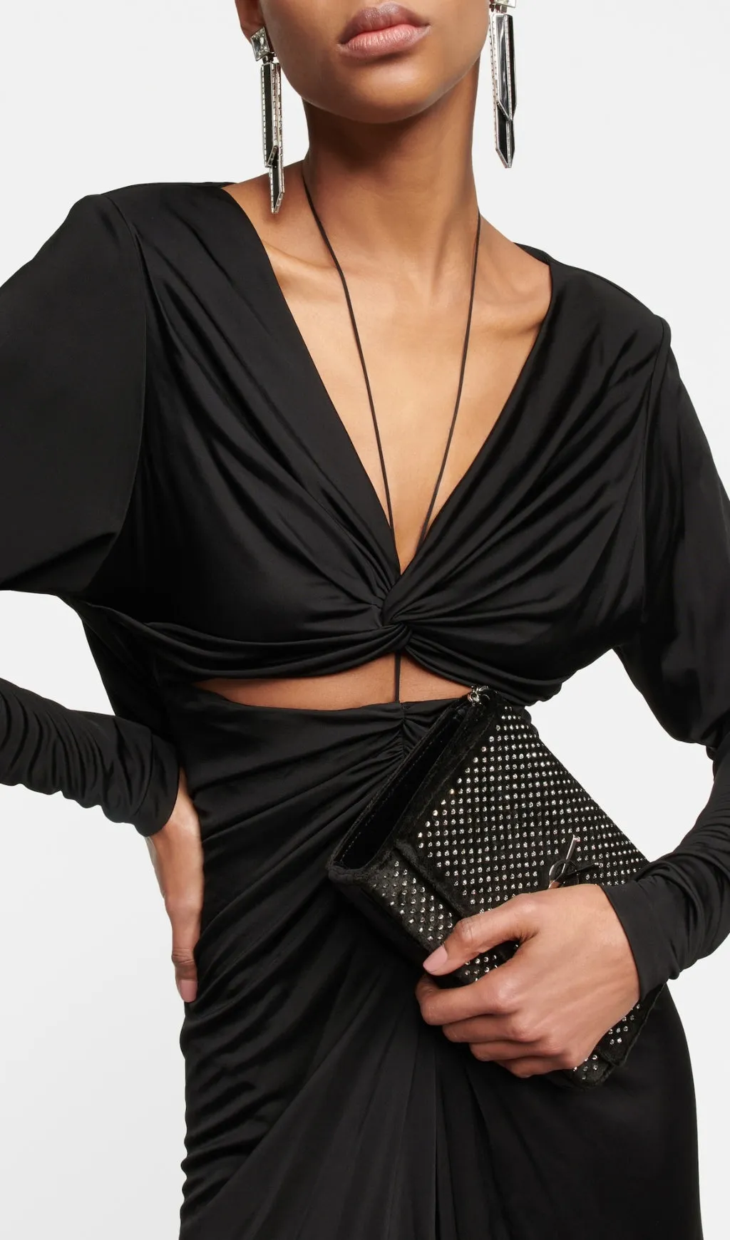 JERSEY CUT OUT MAXI DRESS IN BLACK Gloria Lanvin