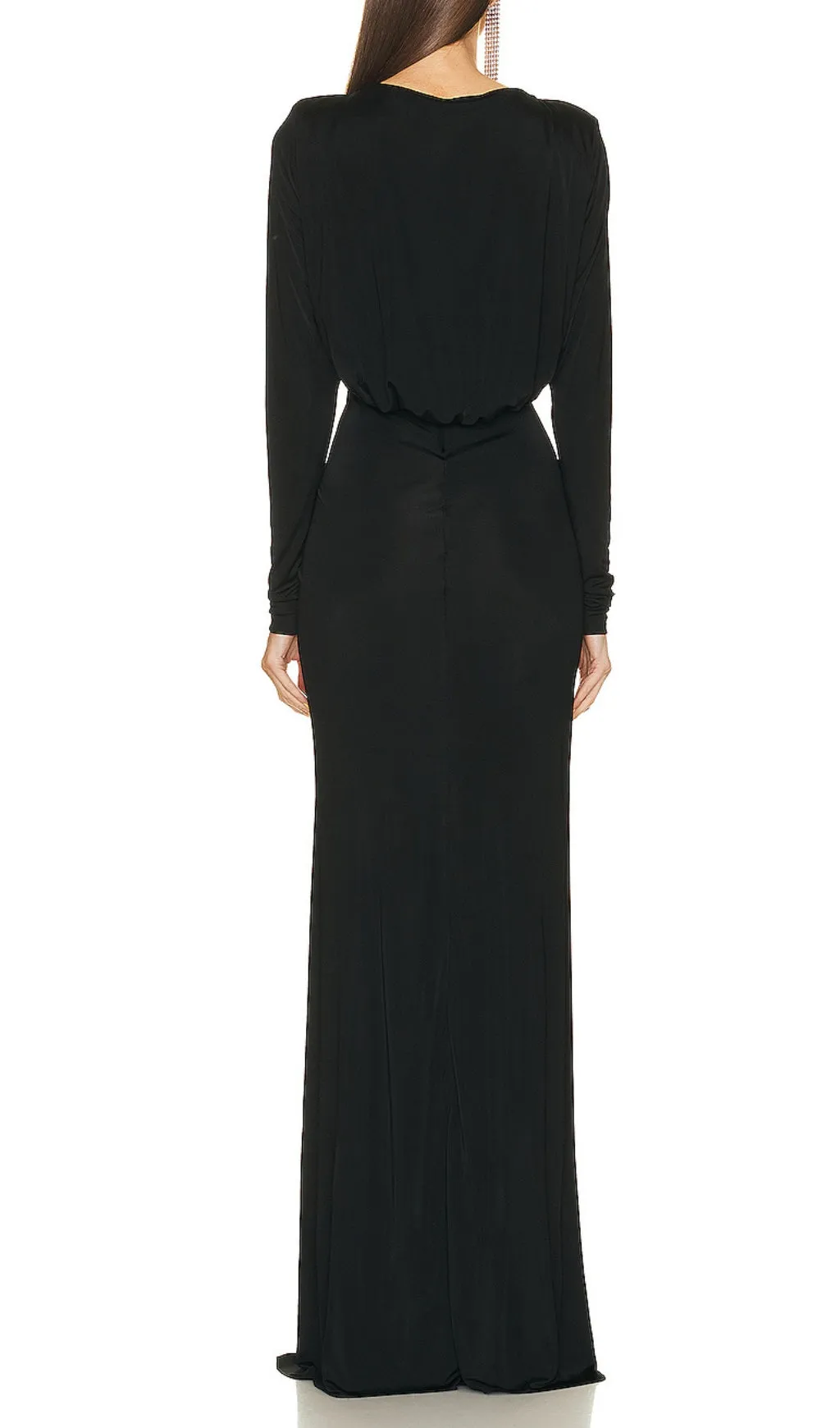 JERSEY CUT OUT MAXI DRESS IN BLACK Gloria Lanvin