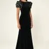 jessie Ruffle sleeves open back maxi dress in black Gloria Lanvin
