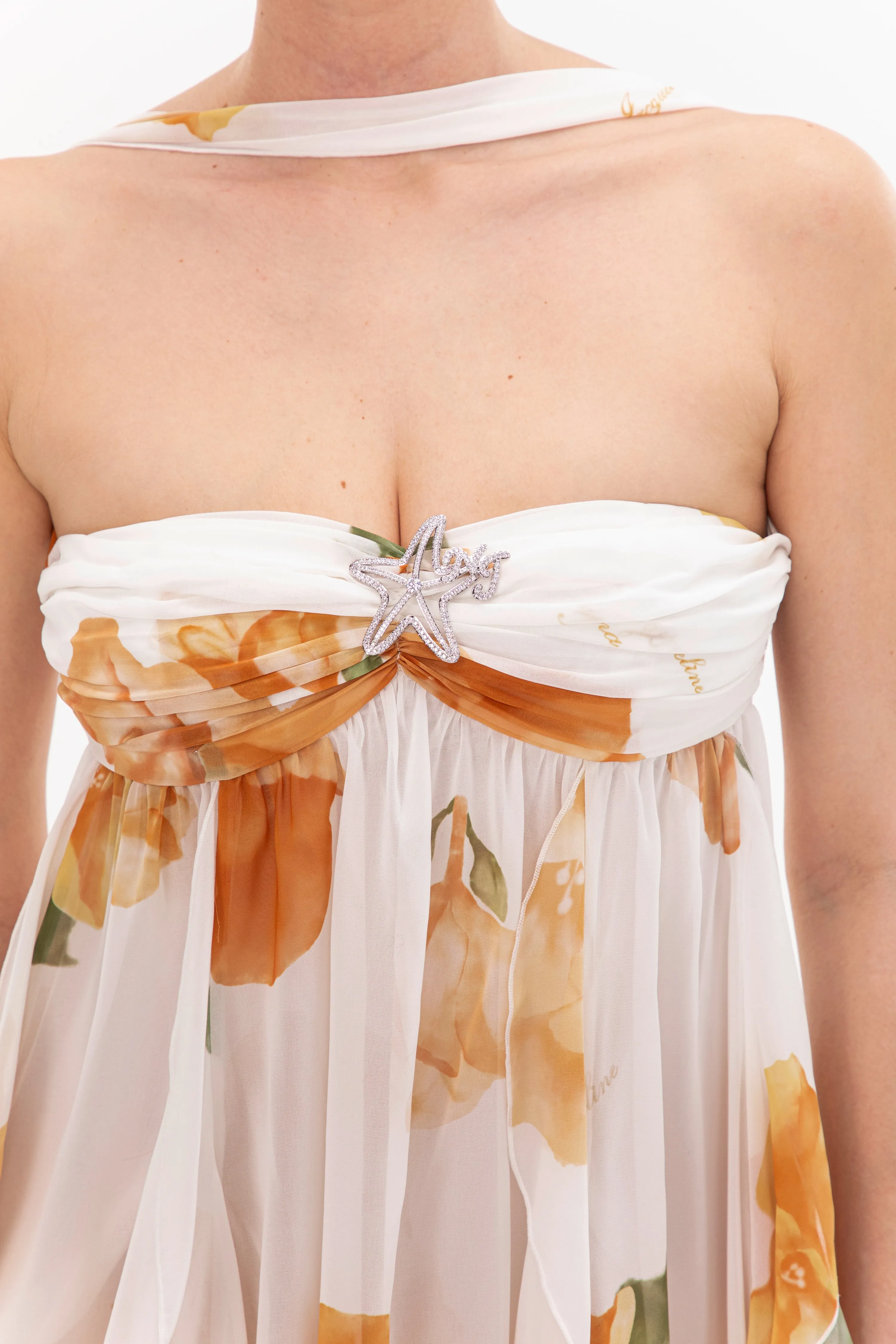 joanna Floral Halter Backless Split Maxi Dress Gloria Lanvin