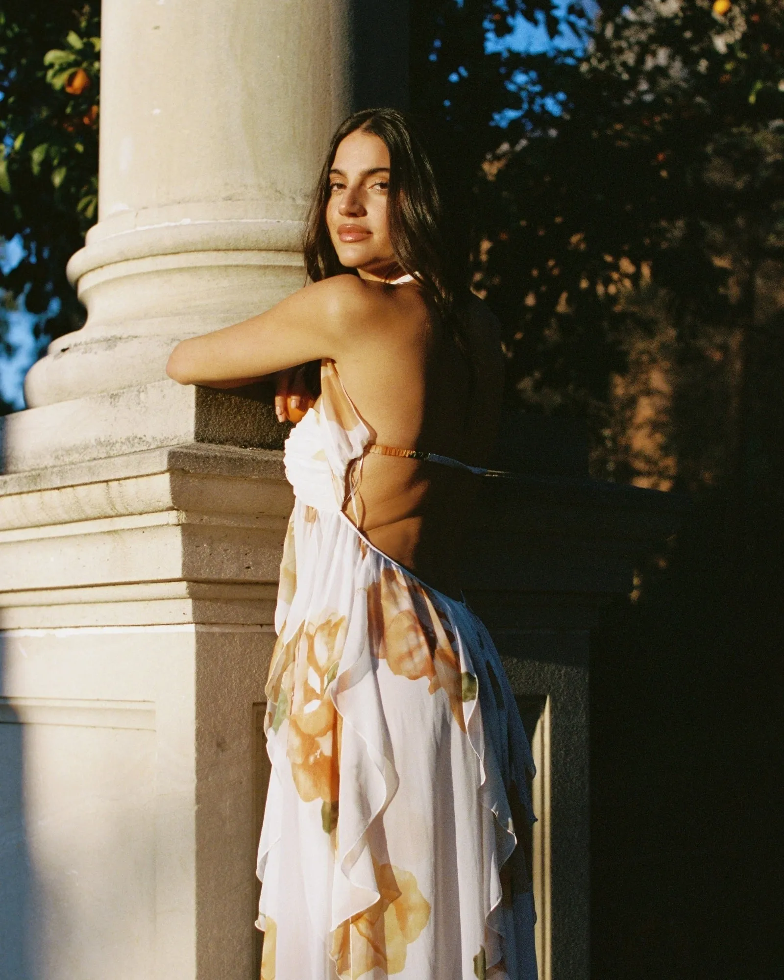 joanna Floral Halter Backless Split Maxi Dress Gloria Lanvin
