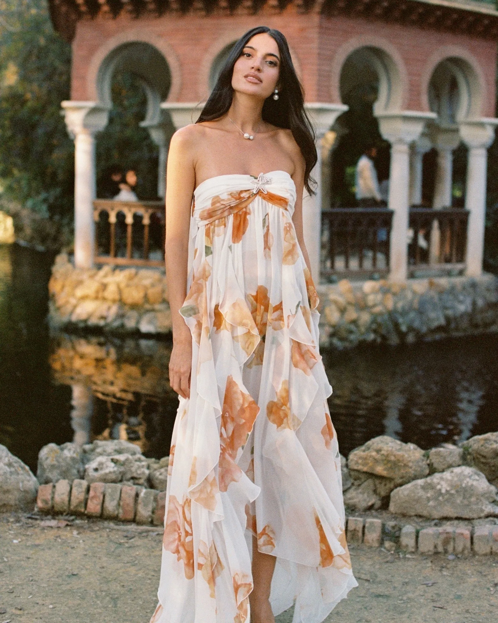 joanna Floral Halter Backless Split Maxi Dress Gloria Lanvin