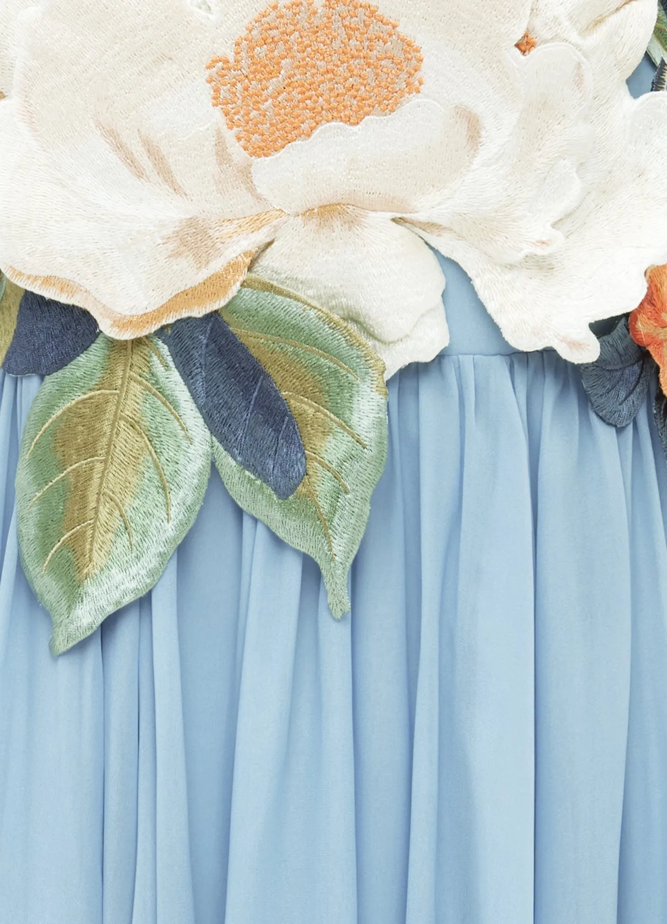 joanne Appliqu Floral Maxi Dress in Powder Blue Gloria Lanvin