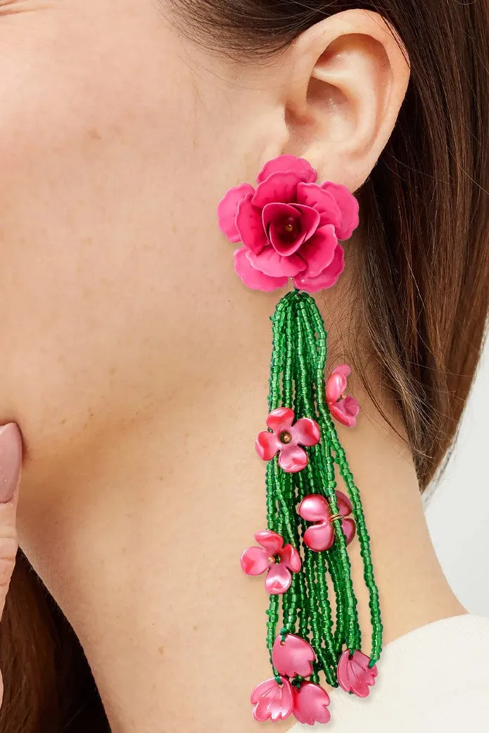 Jocelyn Floral Bead Earrings Gloria Lanvin