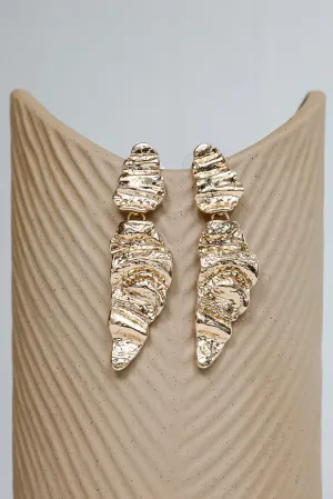 Julie Gold Hammered Drop Earrings