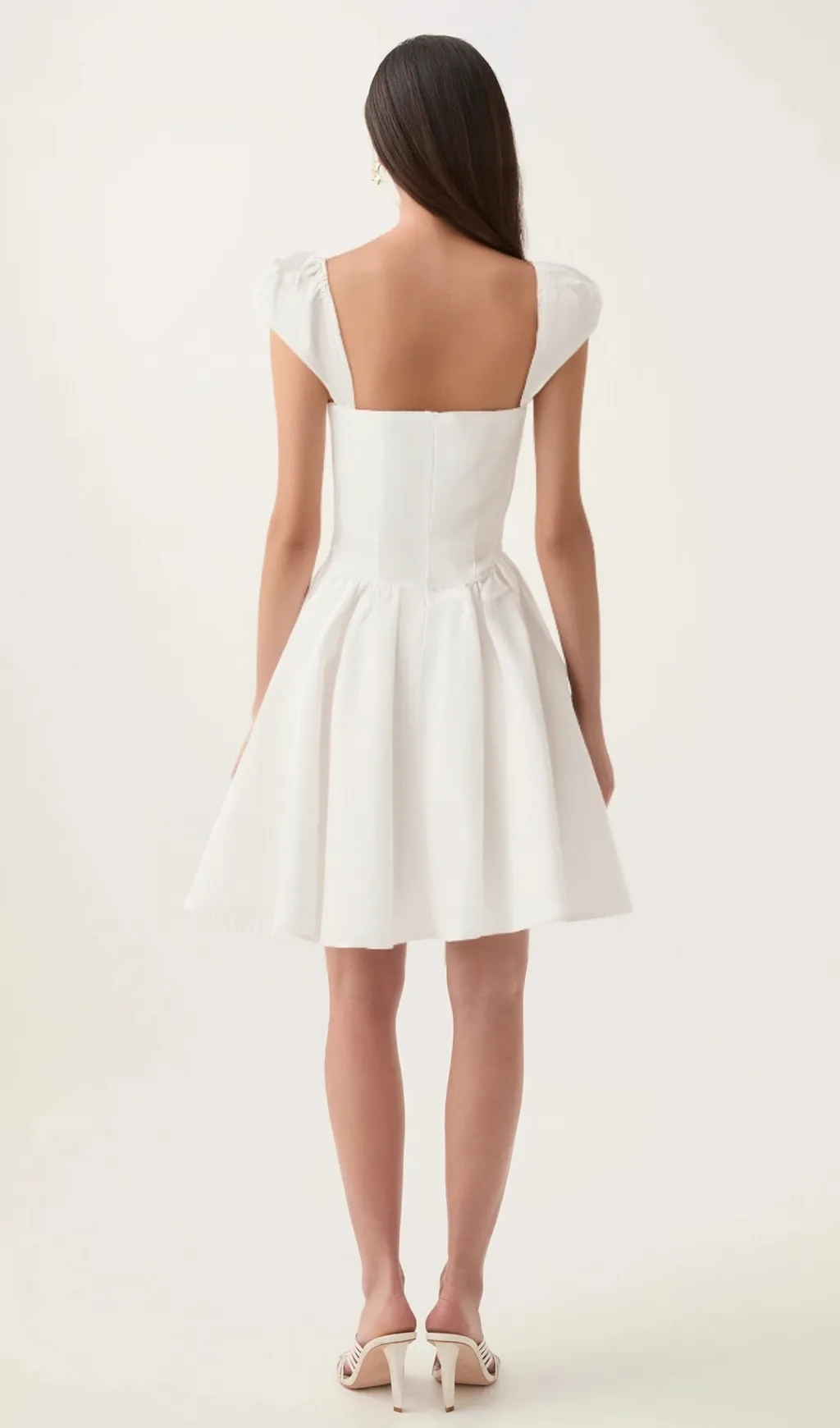 Julie white folded-neck bonded sleeveless mini dress Gloria Lanvin