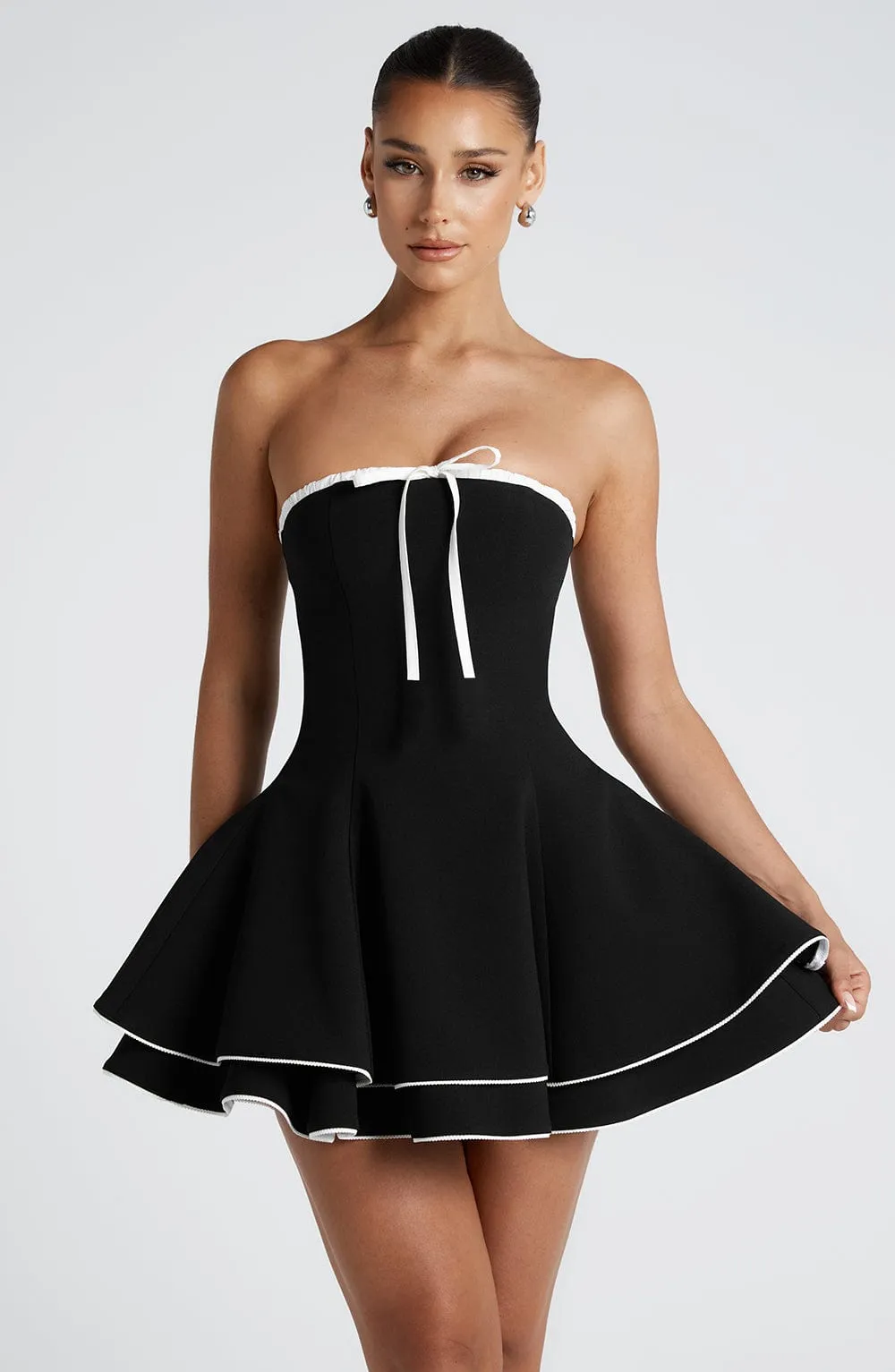 Juno strapless Mini Dress in Black Gloria Lanvin