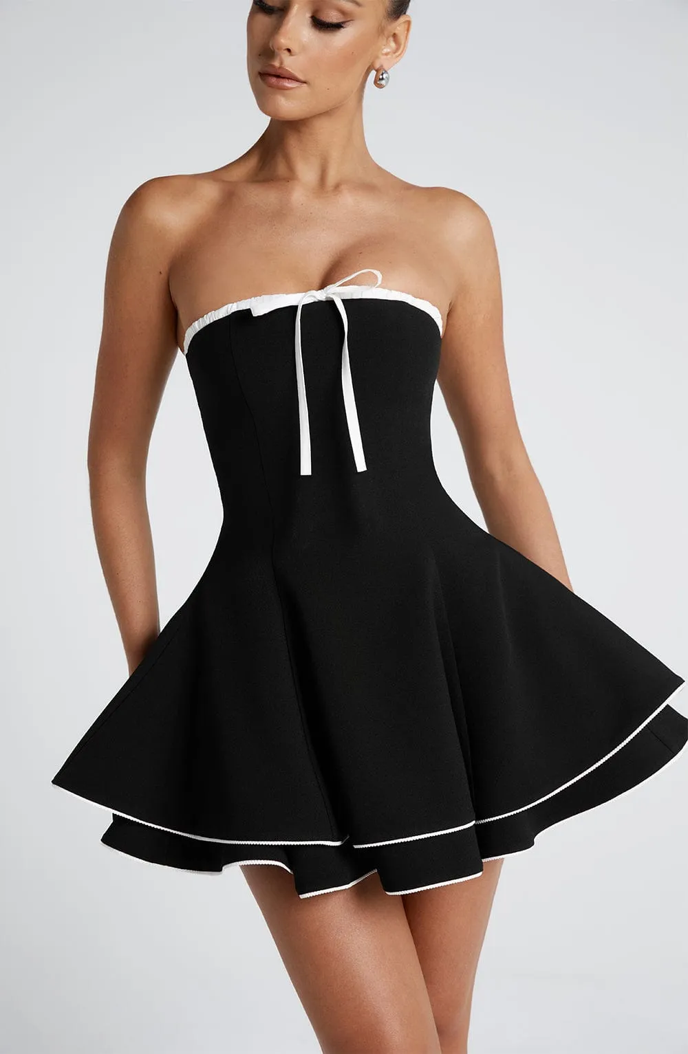 Juno strapless Mini Dress in Black Gloria Lanvin