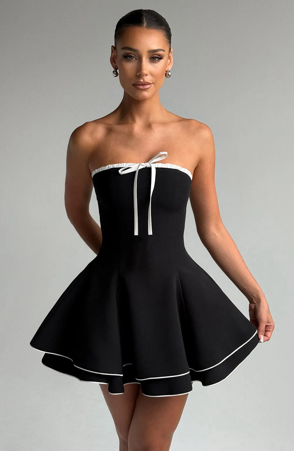 Juno strapless Mini Dress in Black Gloria Lanvin