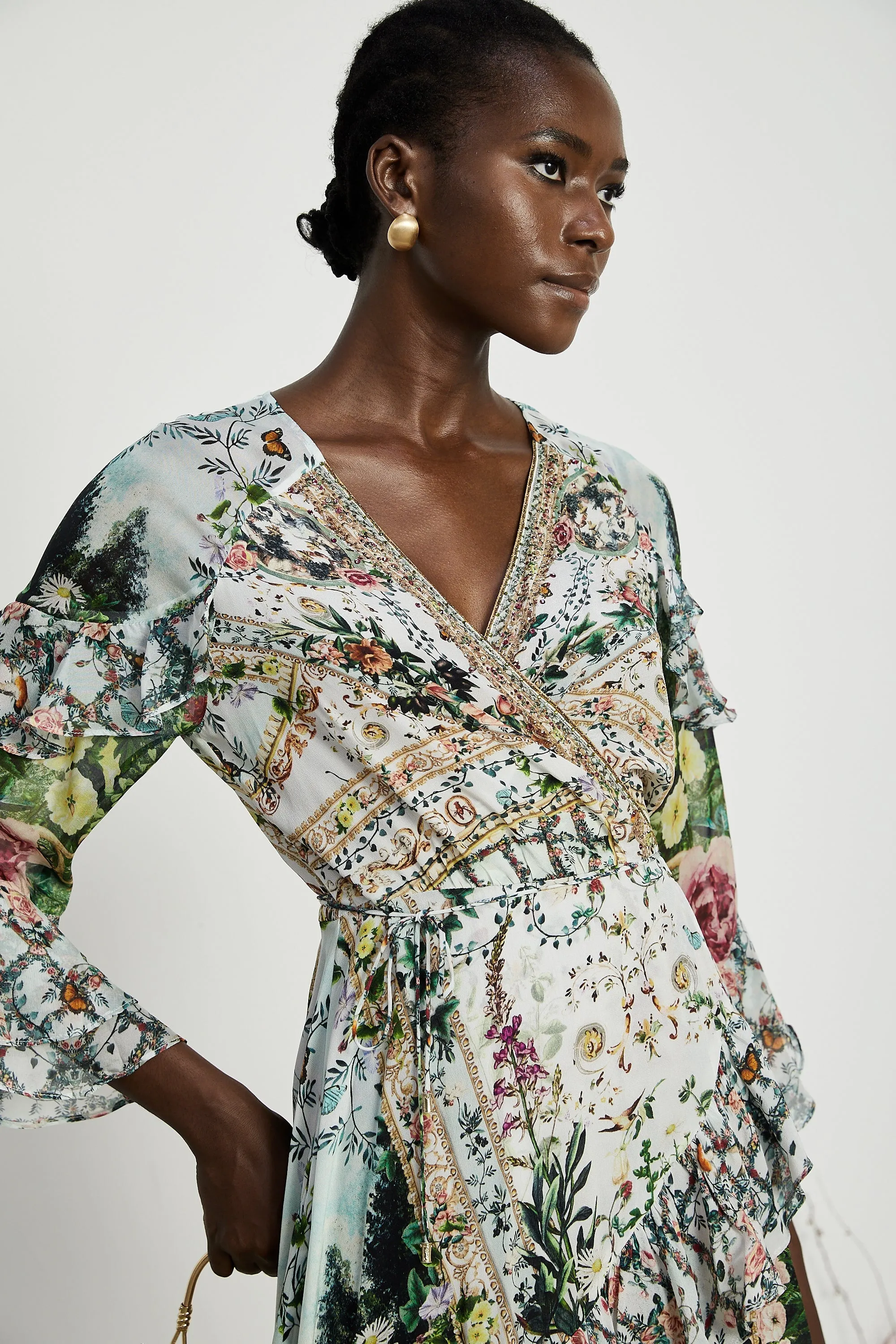 Kalena ruffled wrap mini dress Gloria Lanvin