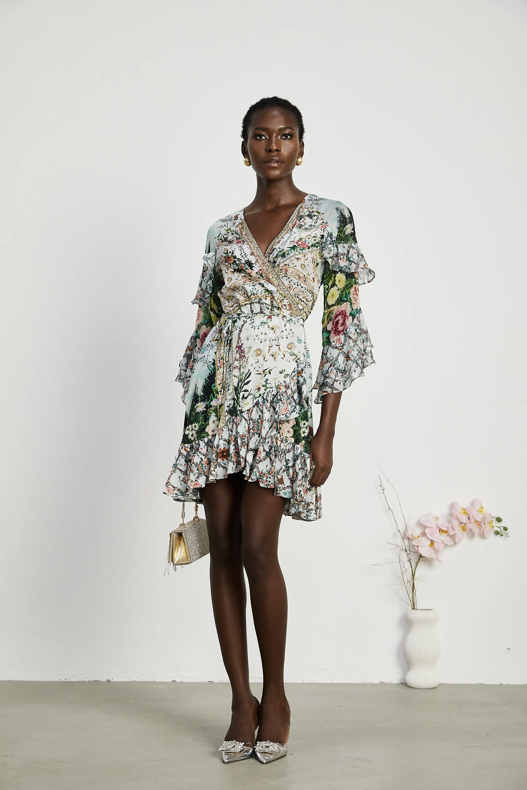 Kalena ruffled wrap mini dress Gloria Lanvin
