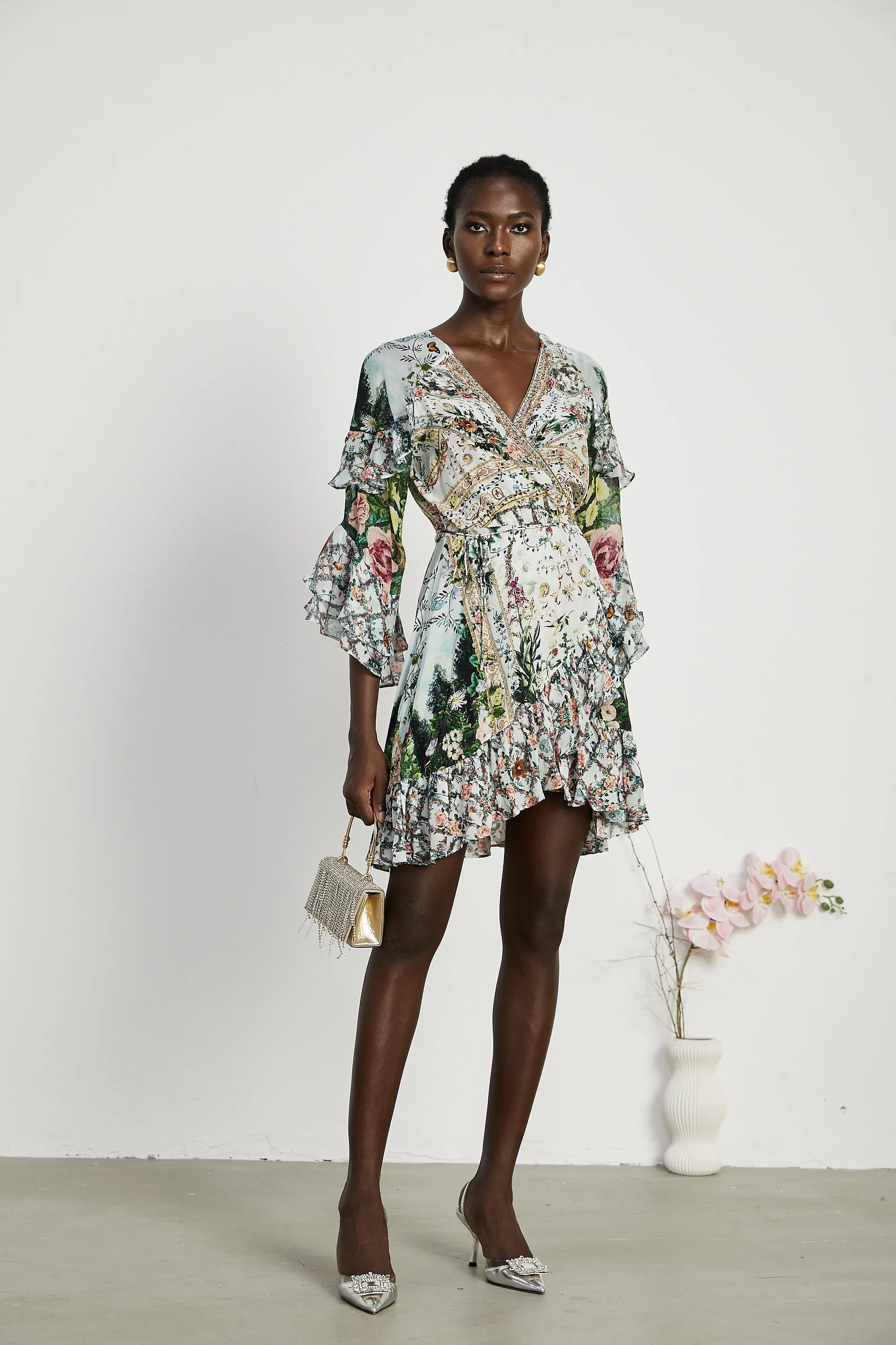 Kalena ruffled wrap mini dress Gloria Lanvin