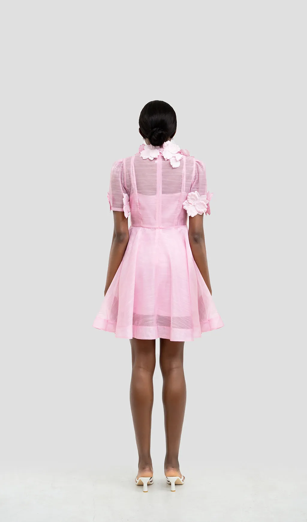 KEIRA PINK FLOWER MINI DRESS Gloria Lanvin