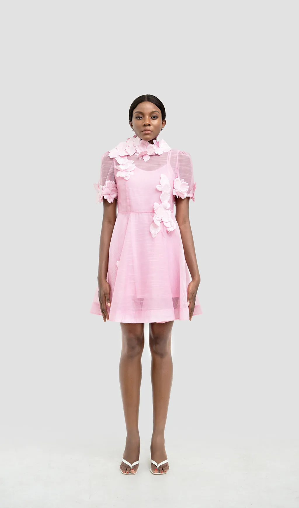 KEIRA PINK FLOWER MINI DRESS Gloria Lanvin