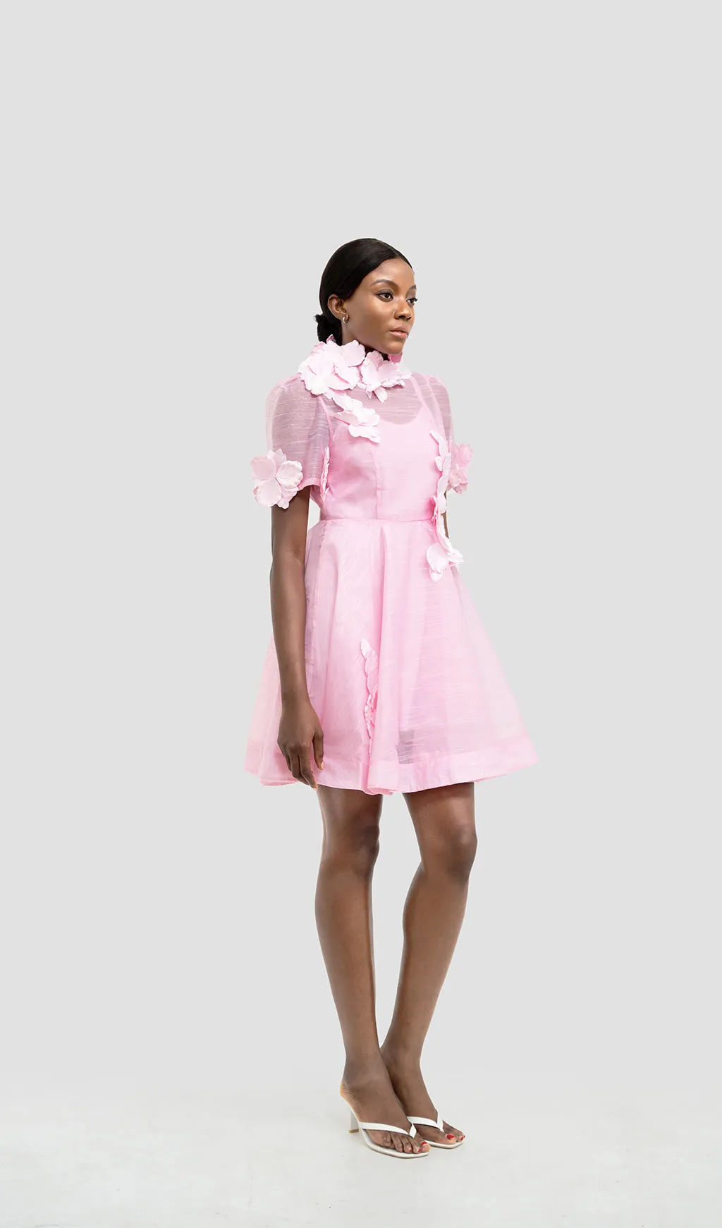 KEIRA PINK FLOWER MINI DRESS Gloria Lanvin