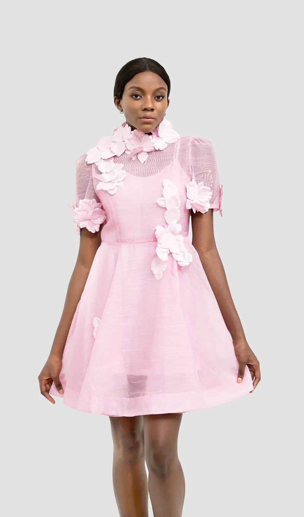 KEIRA PINK FLOWER MINI DRESS Gloria Lanvin