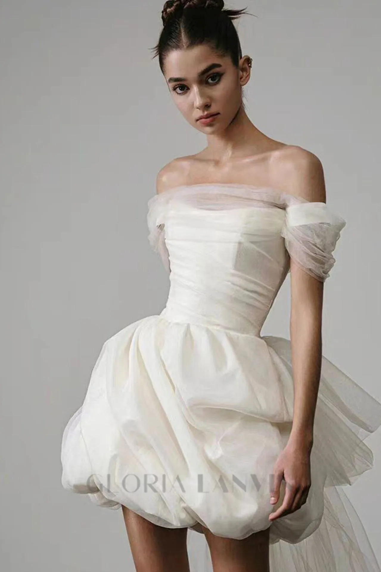 Keira strapless Mini Dress In White Gloria Lanvin