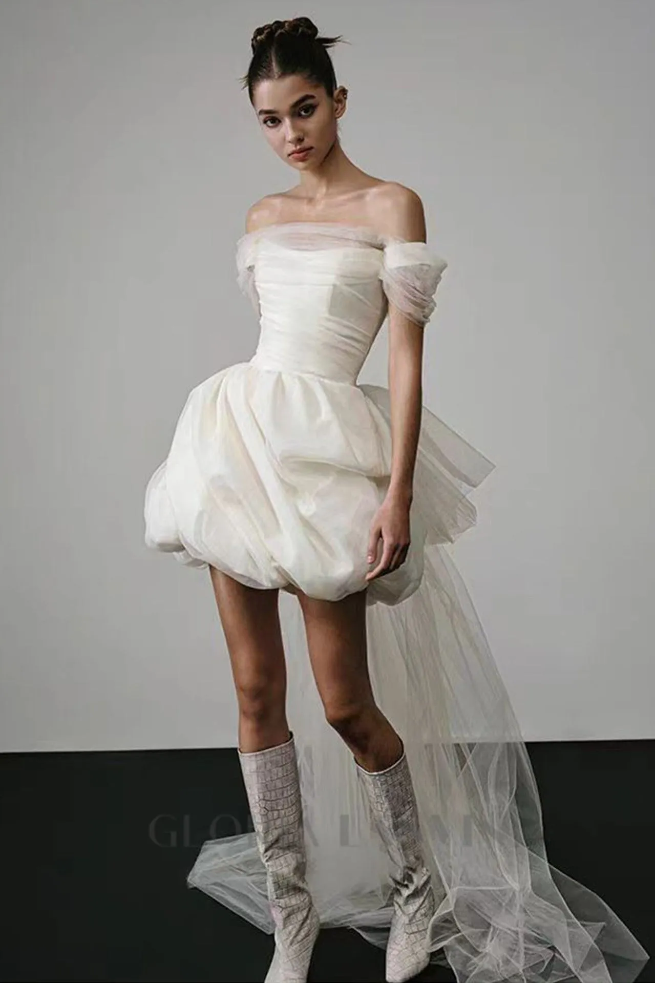Keira strapless Mini Dress In White Gloria Lanvin