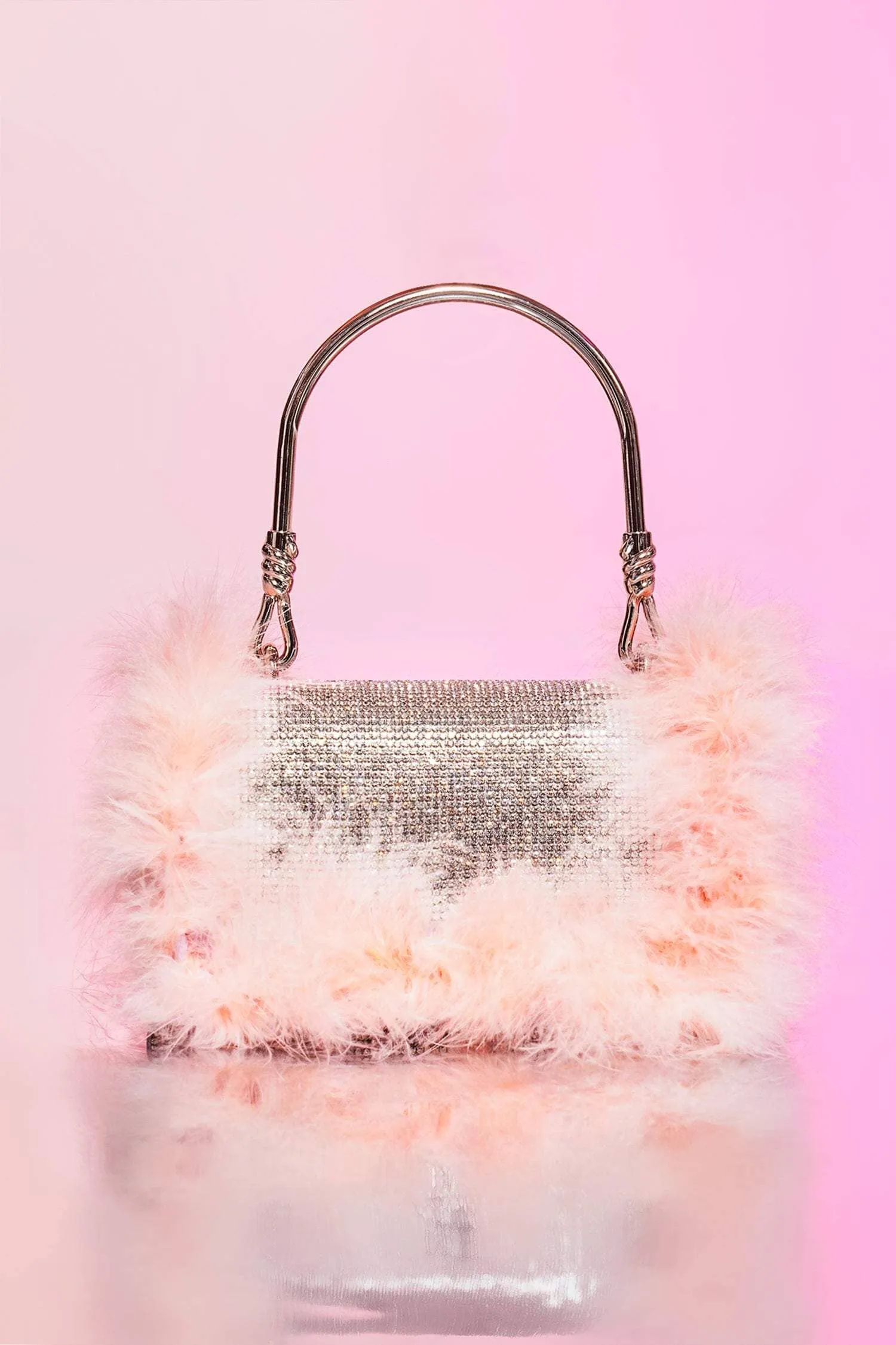 KERIN FEATHER POUCH - PINK Gloria Lanvin