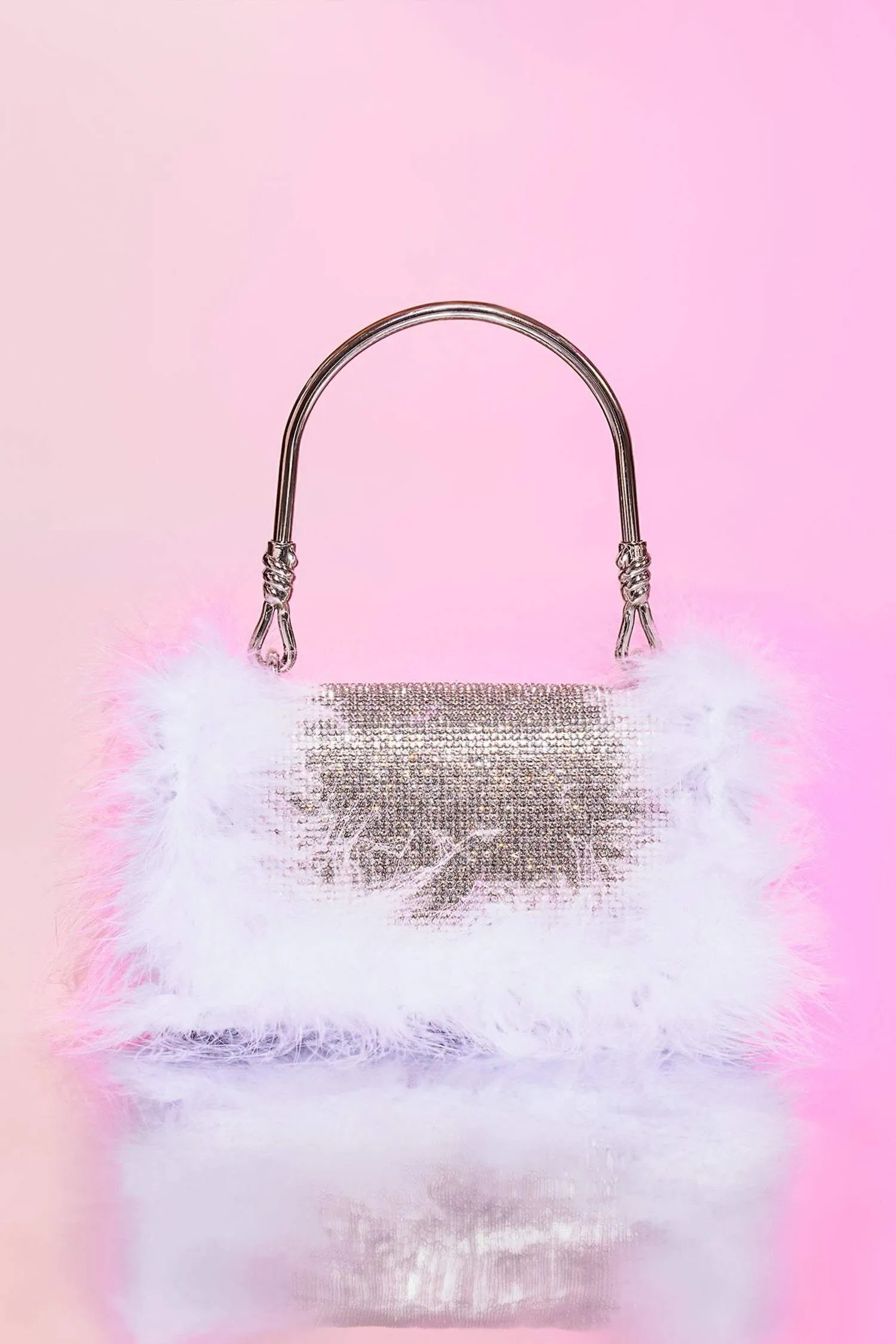 KERIN FEATHER POUCH - WHITE Gloria Lanvin