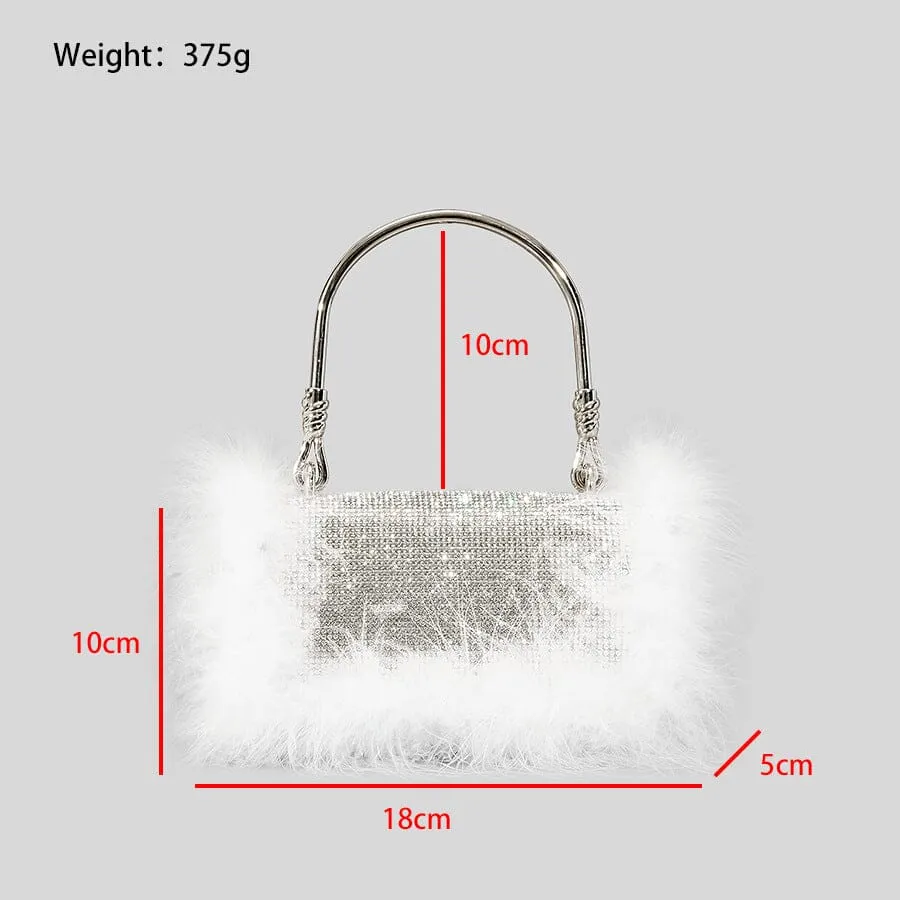 KERIN FEATHER POUCH - WHITE Gloria Lanvin