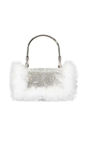 KERIN FEATHER POUCH - WHITE Gloria Lanvin