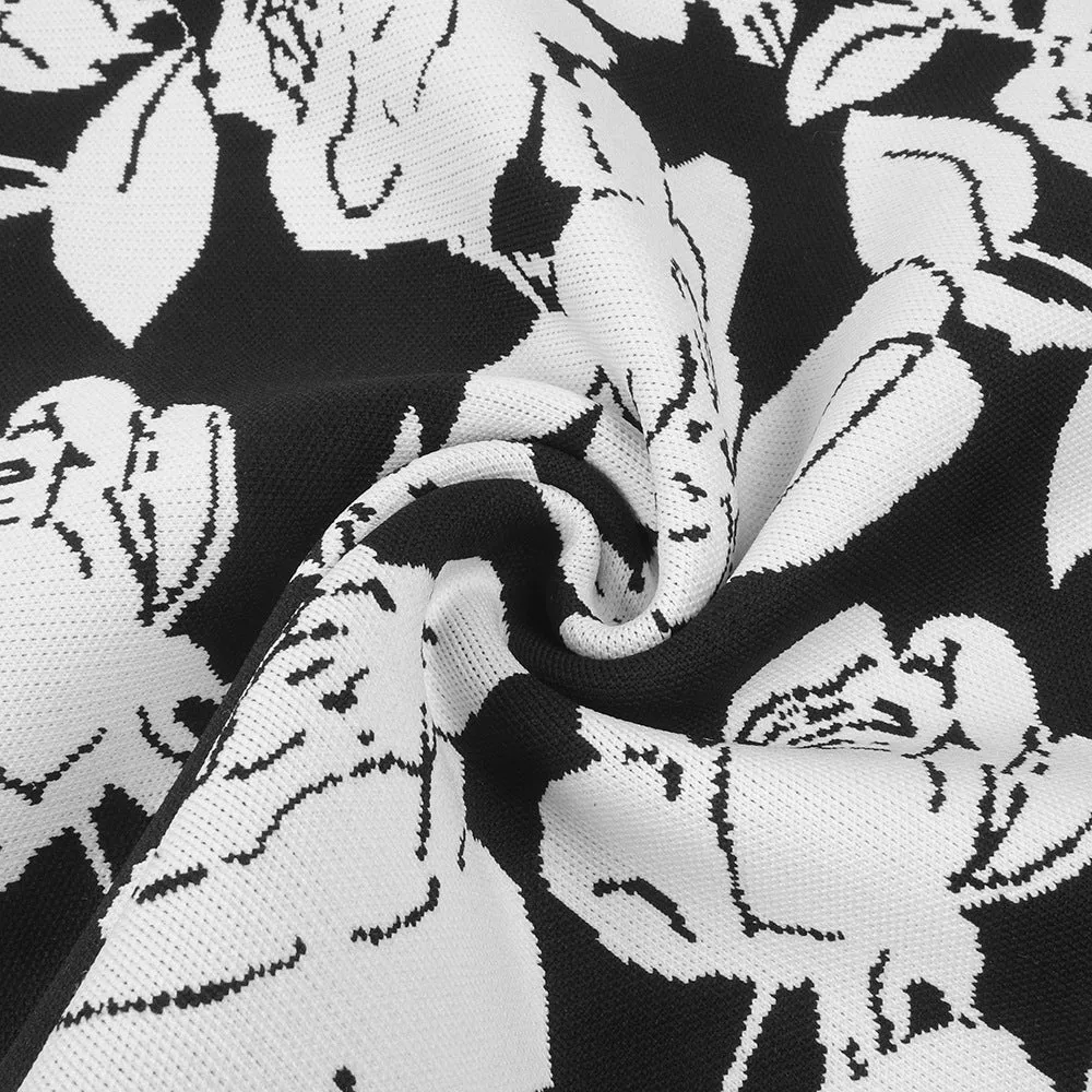 knit floral jacquard midi pencil cardigan skirt set Gloria Lanvin