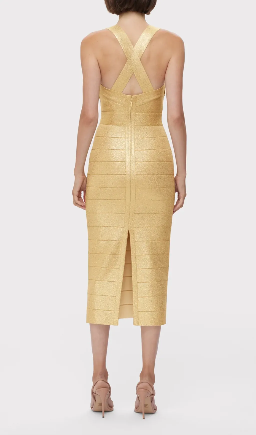 KNIT FRINGE MIDI DRESS Gloria Lanvin