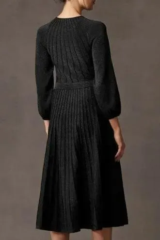 Knitted Dress in Black Metallic Midi Gloria Lanvin