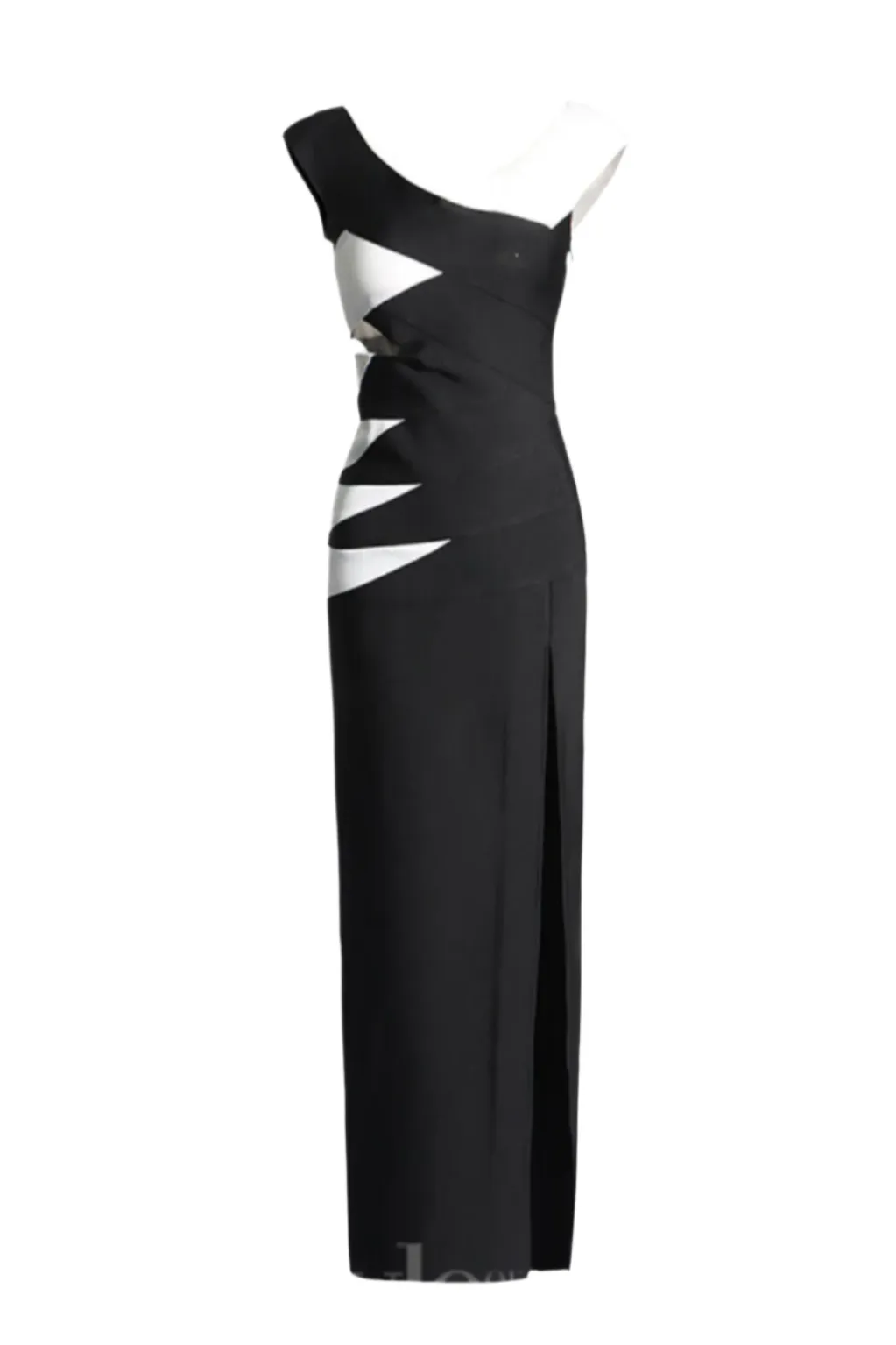 KORINA OFF SHOULDER CUTOUT HIGHSLIT DRESS IN BLACK Gloria Lanvin