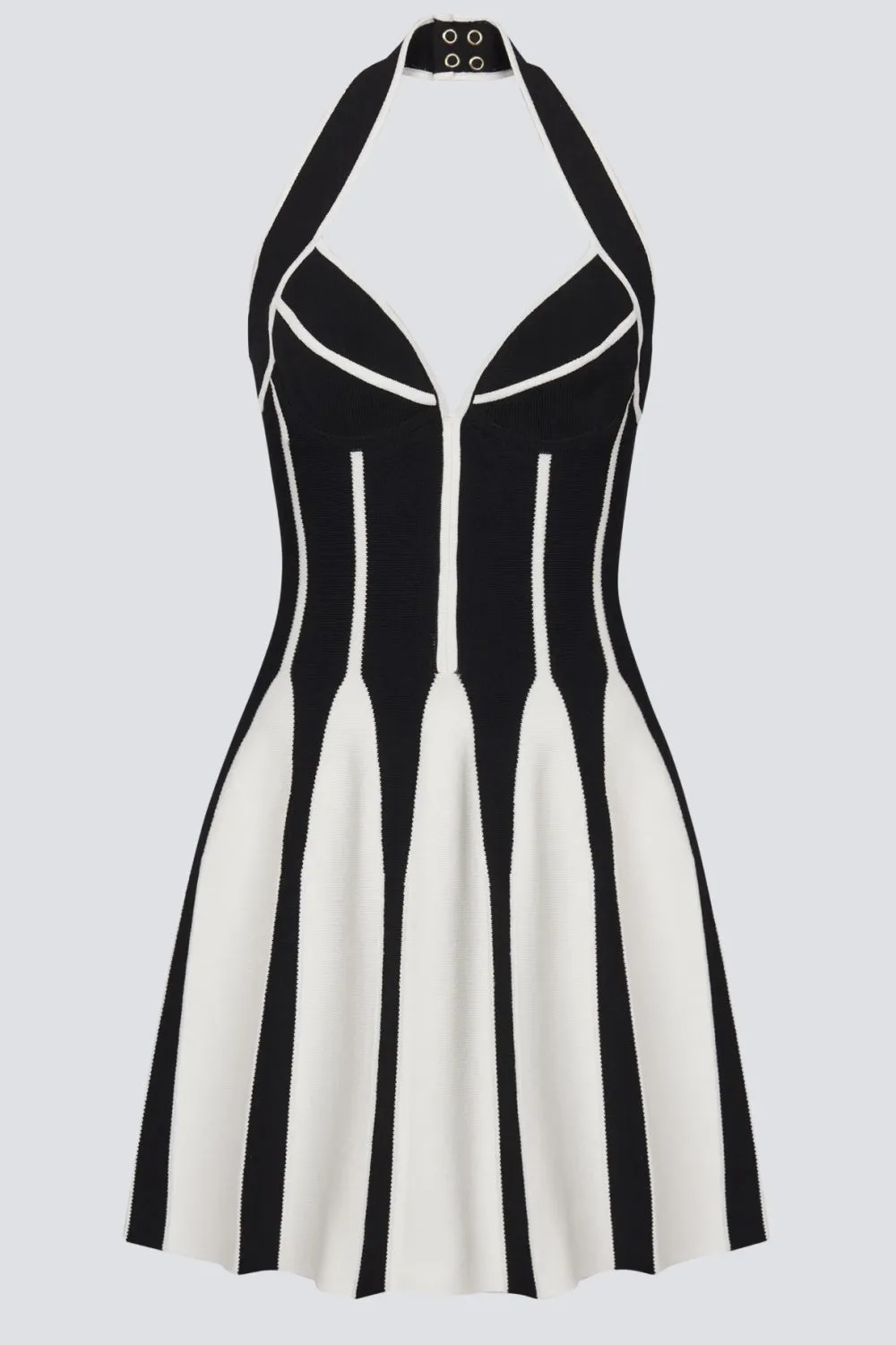 Kriaden Flared Halter Knit Mini Dress Gloria Lanvin