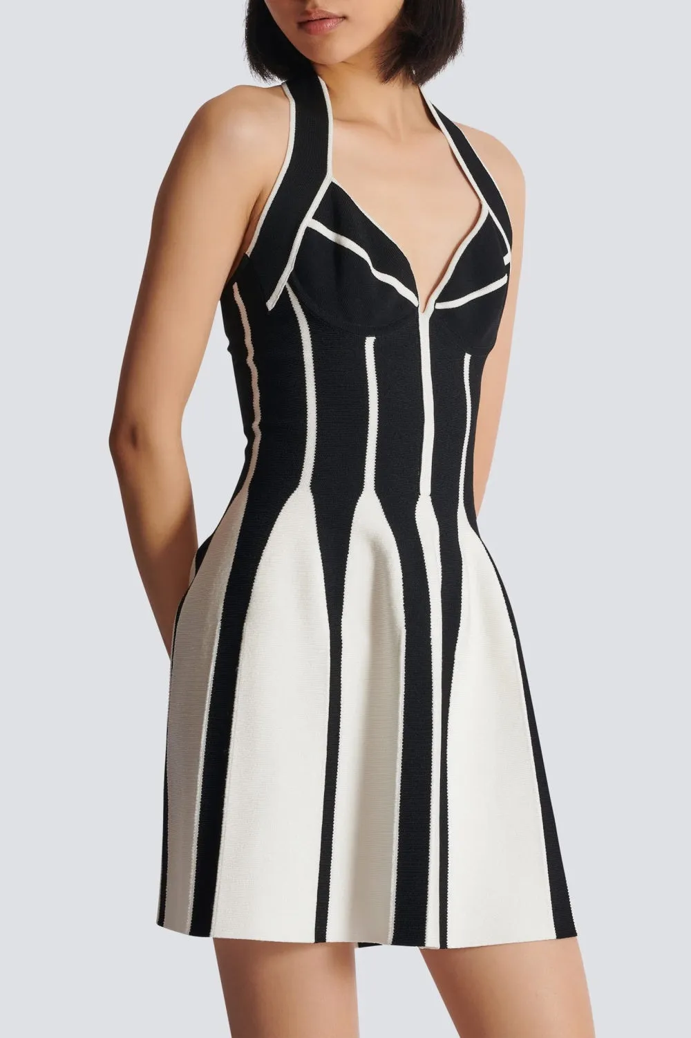 Kriaden Flared Halter Knit Mini Dress Gloria Lanvin
