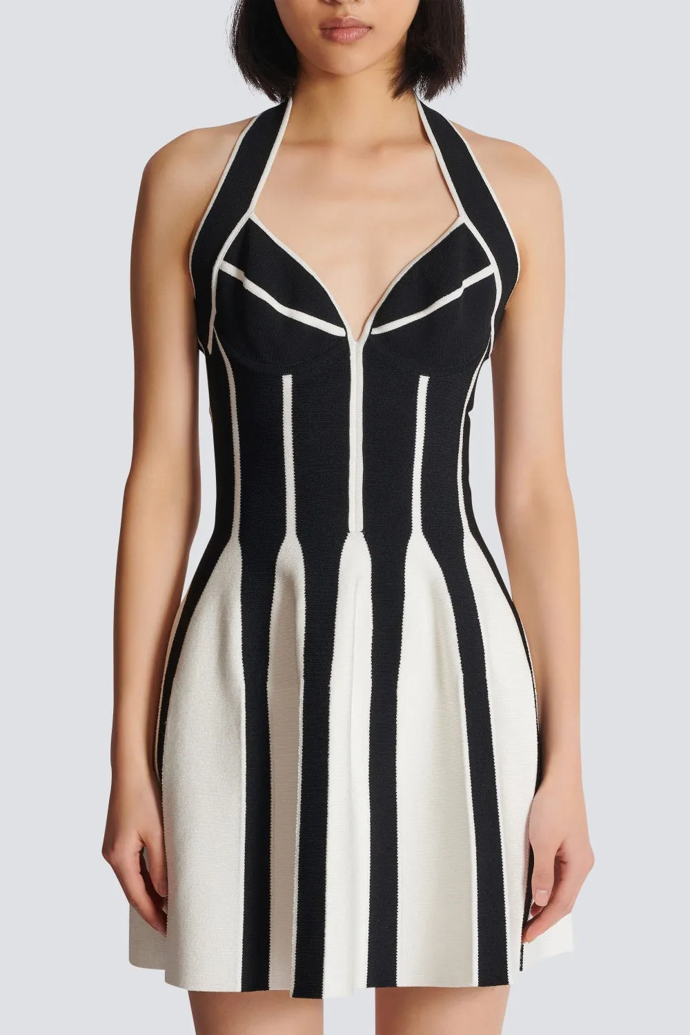 Kriaden Flared Halter Knit Mini Dress Gloria Lanvin