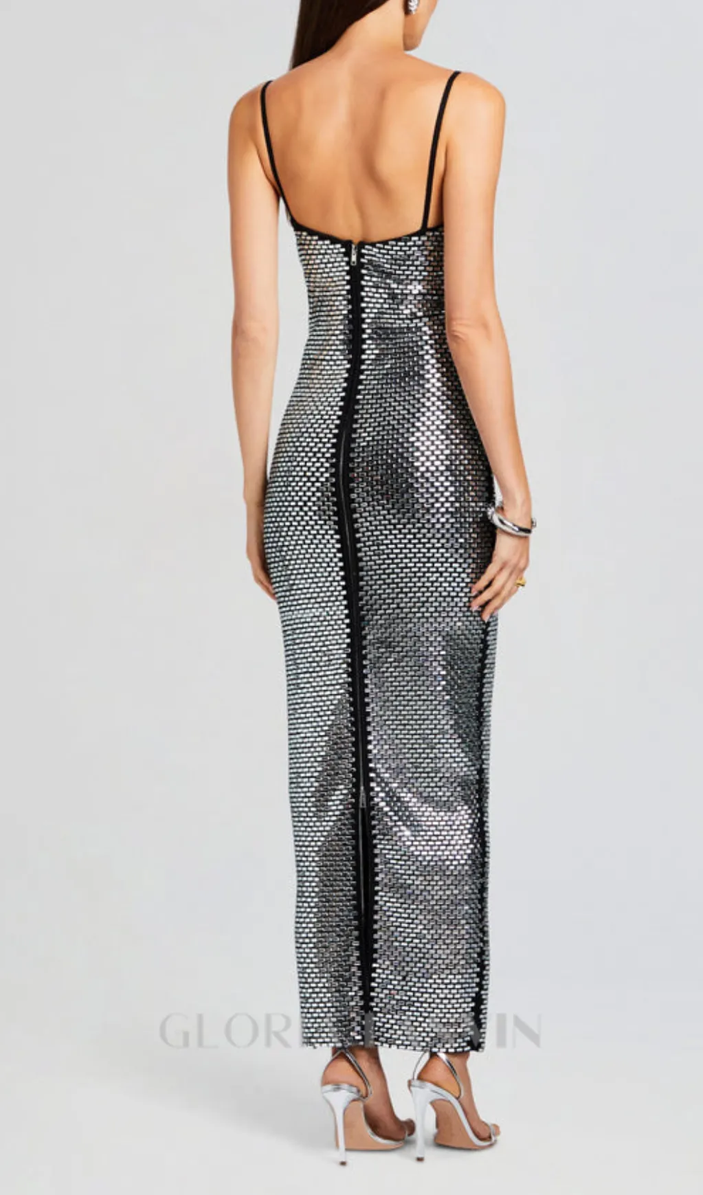 Kyree Embellished Knit midi Dress in black Gloria Lanvin
