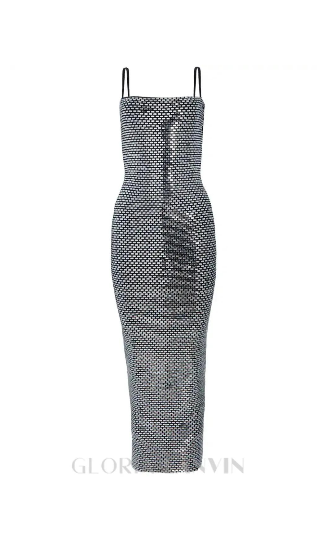 Kyree Embellished Knit midi Dress in black Gloria Lanvin