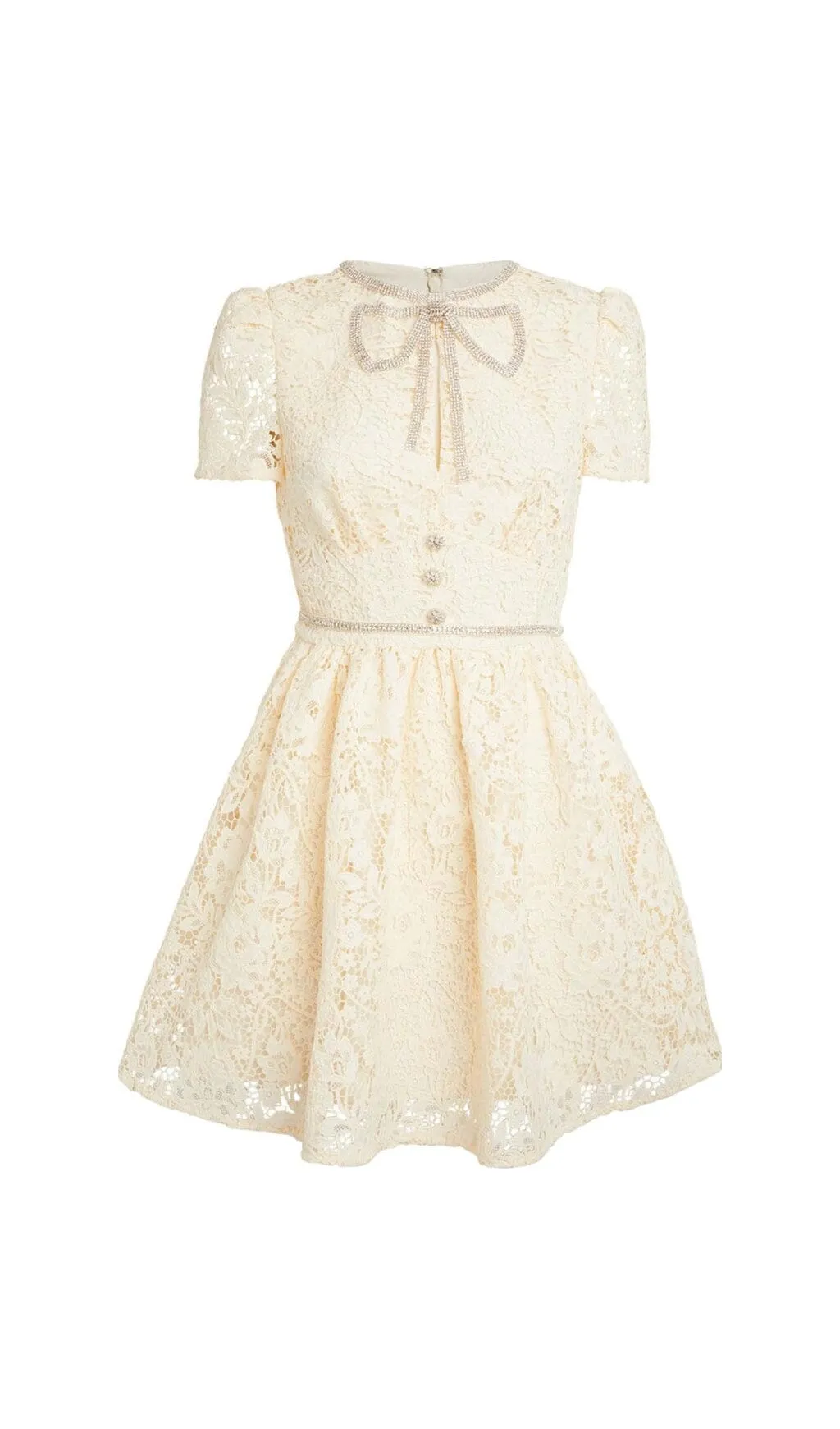 LACE BOW MINI DRESS IN WHITE Gloria Lanvin