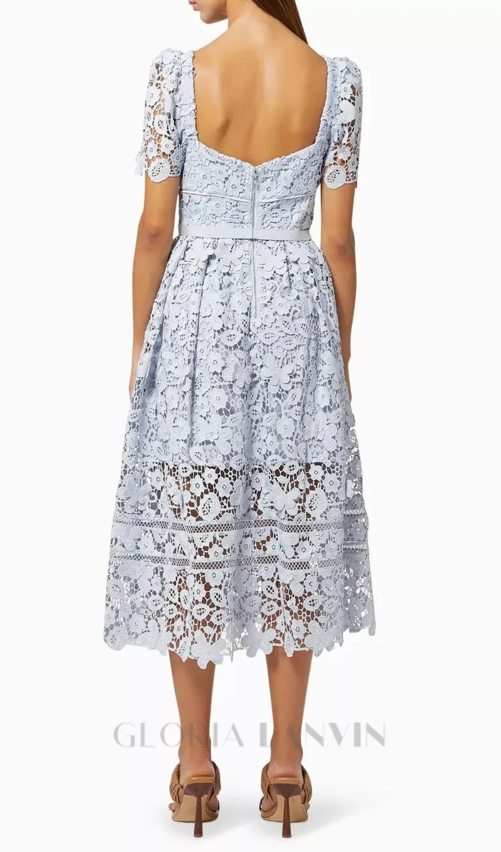 LACE MIDI DRESS IN GUIPURE Gloria Lanvin