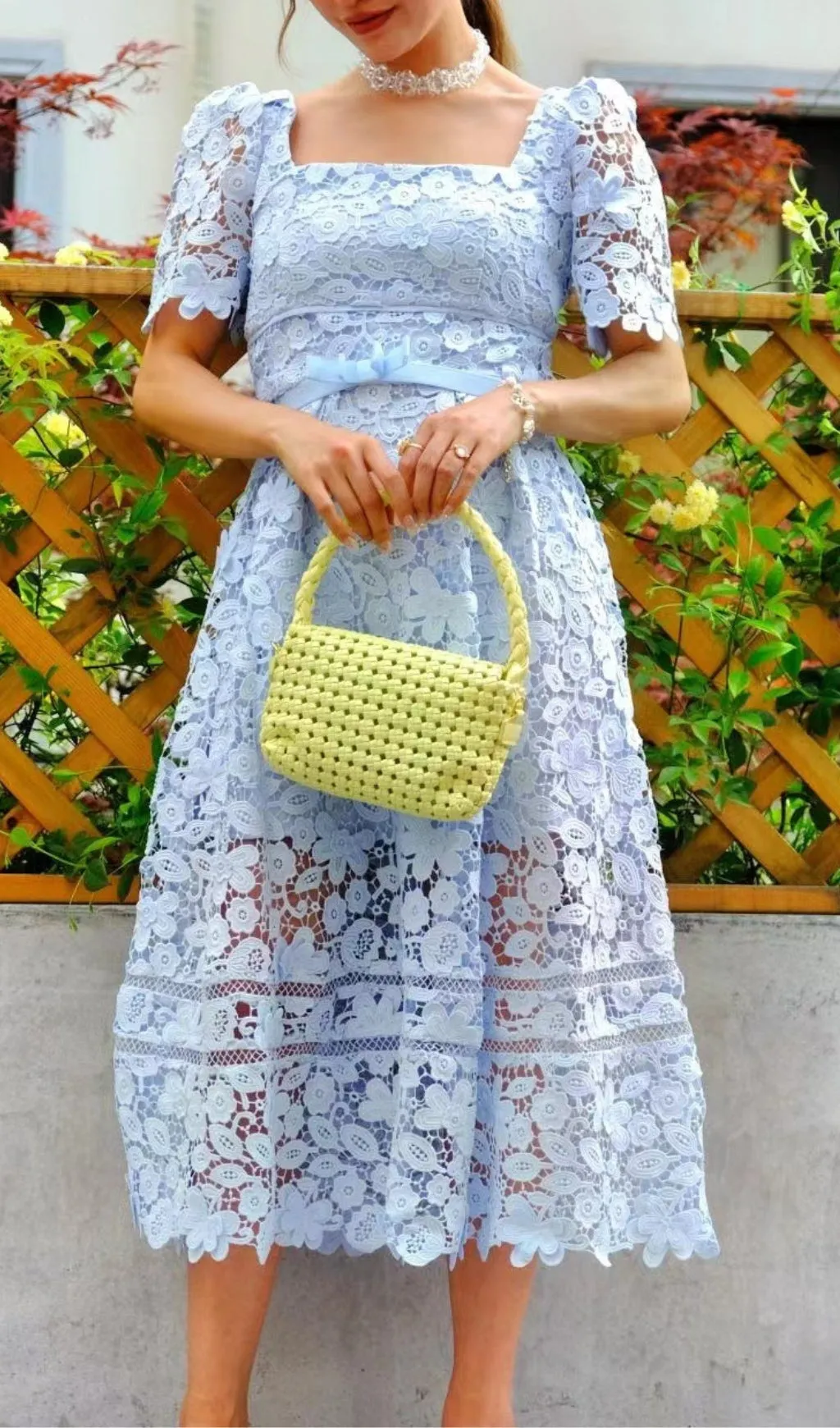 LACE MIDI DRESS IN GUIPURE Gloria Lanvin
