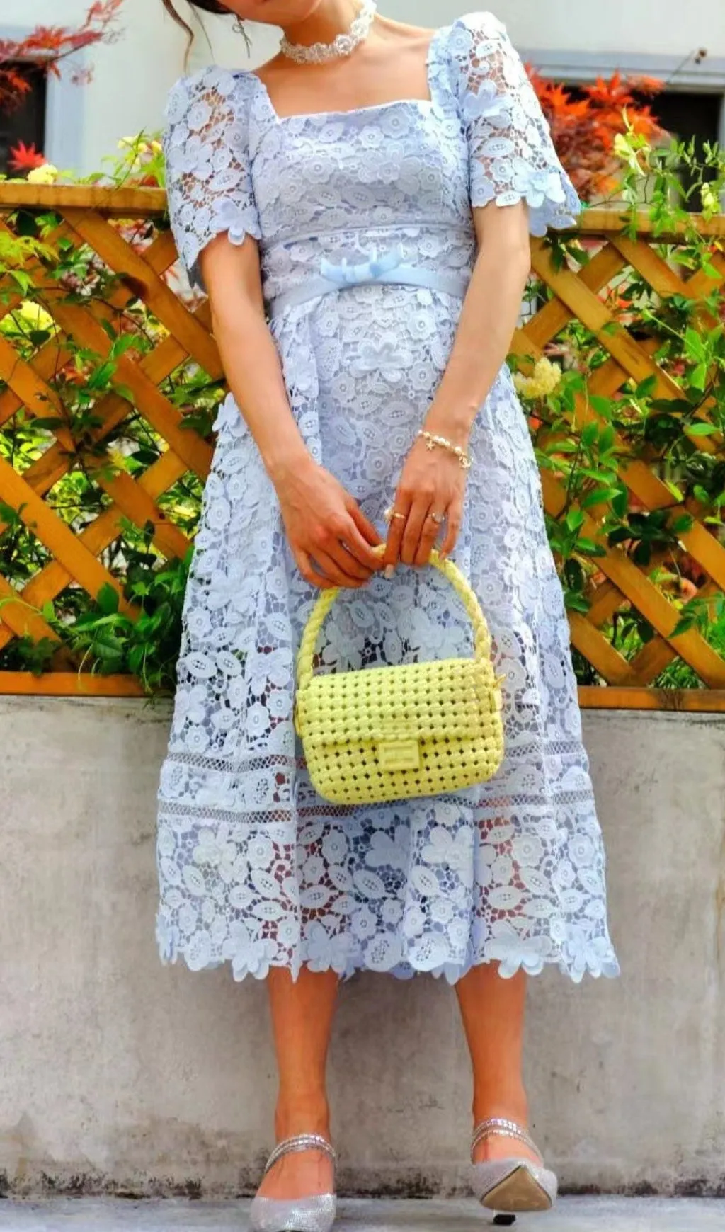 LACE MIDI DRESS IN GUIPURE Gloria Lanvin