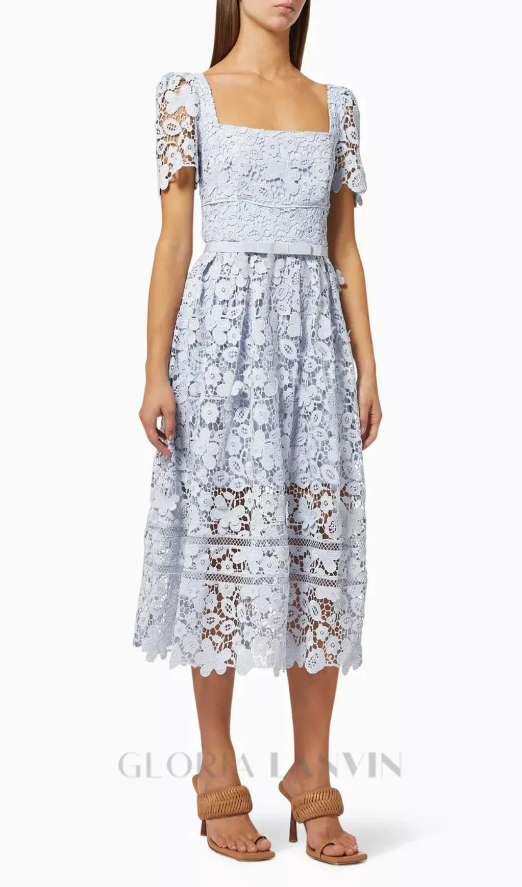 LACE MIDI DRESS IN GUIPURE Gloria Lanvin